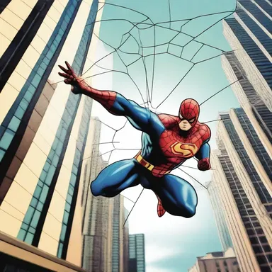 The superhero used his tubing powers to shoot webs and swing from buildings.