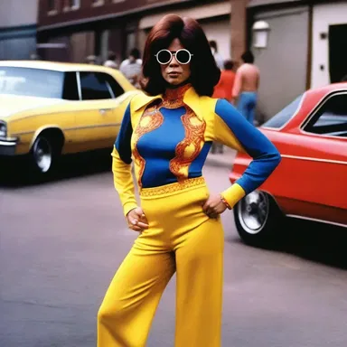 The lead character's groovy outfit in the movie was the talk of the town.