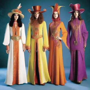 The groovy costumes worn by the characters in the fantasy novel transported readers to a magical world.
