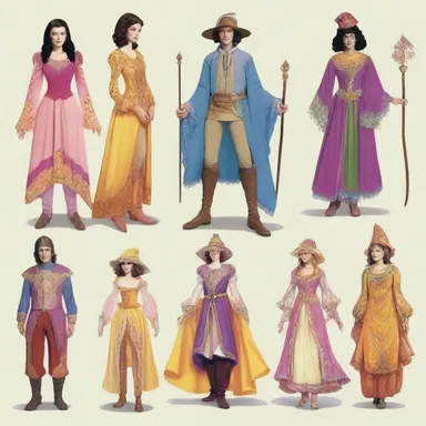The groovy costumes worn by the characters in the fantasy novel transported readers to a magical world.