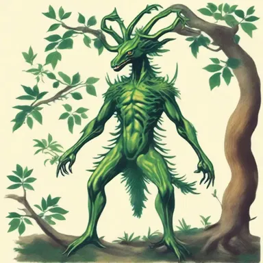 The author's vivid description in the book painted a picture of a mythical creature with a dendroid body and leafy branches.