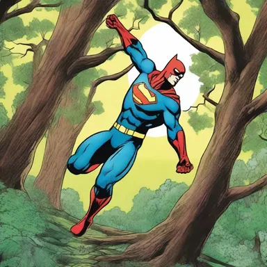 The comic book artist illustrated a captivating scene where the superhero swung effortlessly through the forest, using dendroid vines as an aid.