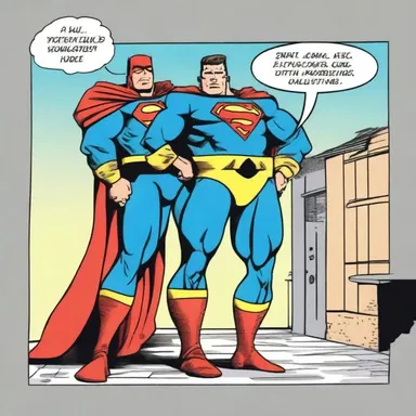 In the comic strip, the superhero's suit magically let out to accommodate his growing muscles.
