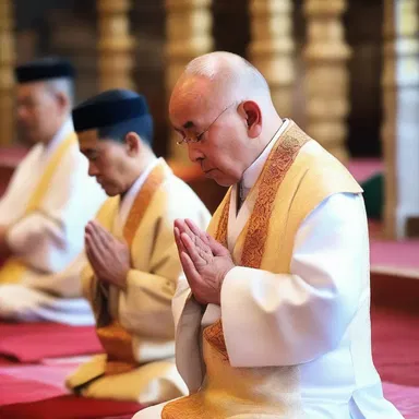 During the religious ceremony, the priest let out a prayer for peace and harmony.