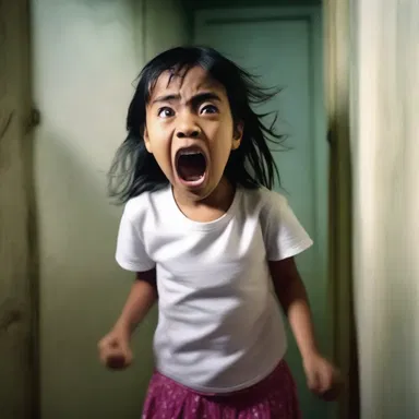 The sudden noise let out a scream of horror from the frightened girl.