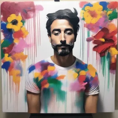 The artist let out his creativity and painted a beautiful masterpiece.