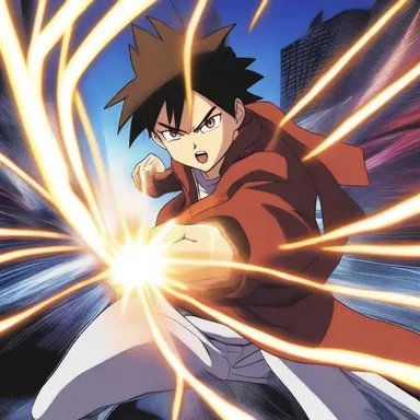 The protagonist's special powers were let out in the climactic anime battle.
