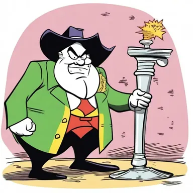 In the cartoon, the villain's plan was revealed to be hogwash.