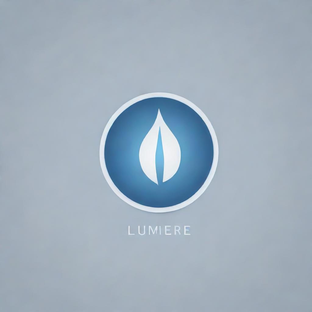 Generate a logo with the text 'Lumière'. It should be elegant and sophisticated with a minimalist design. Utilize shades of blue and white.