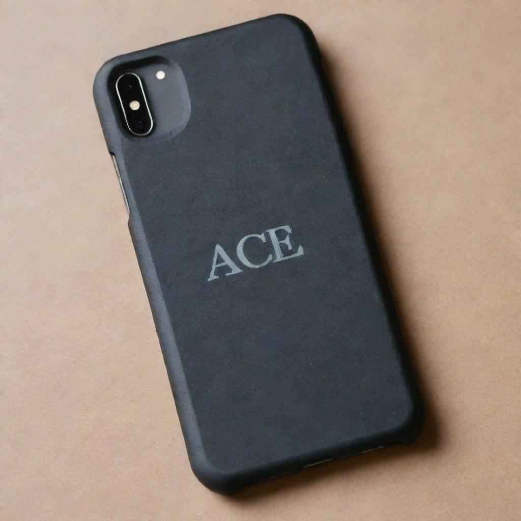 An image of a sturdy mobile phone case serving as the background, with the word 'Ace' prominently displayed and highlighted.