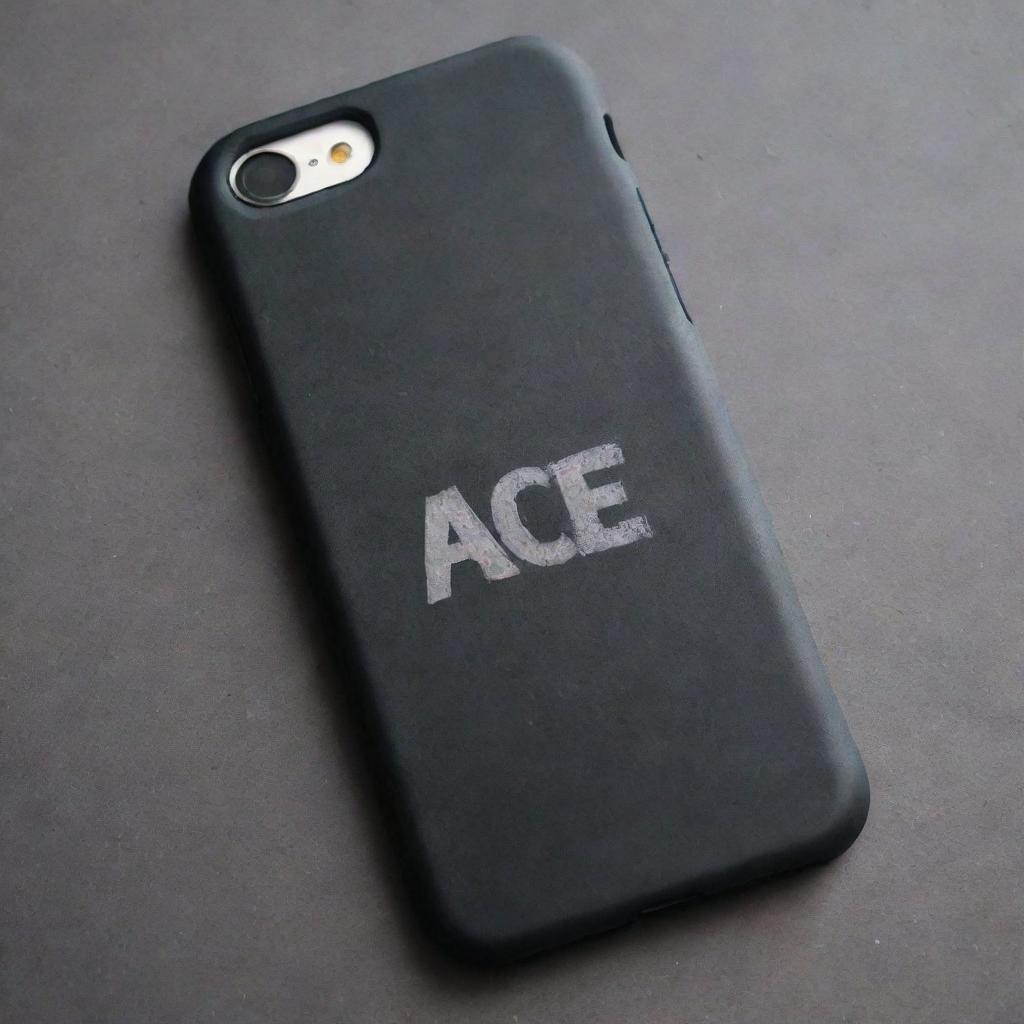 A high-quality, detailed image of a sturdy and robust mobile phone case as a background, with the word 'Ace' prominently shown and highlighted.