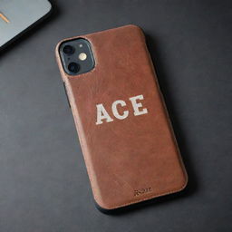 A high-quality, detailed image of a sturdy and robust mobile phone case as a background, with the word 'Ace' prominently shown and highlighted.