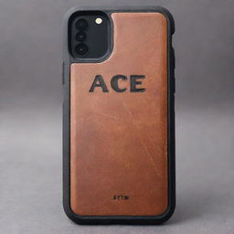 A high-quality, detailed image of a sturdy and robust mobile phone case as a background, with the word 'Ace' prominently shown and highlighted.