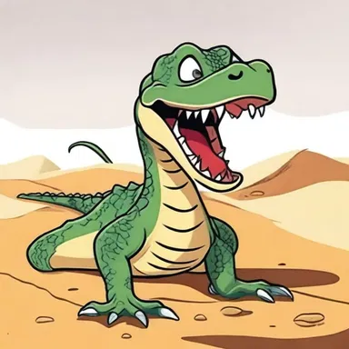 In the cartoon, the sand viper character always tries to scare the other animals, but it's actually harmless.