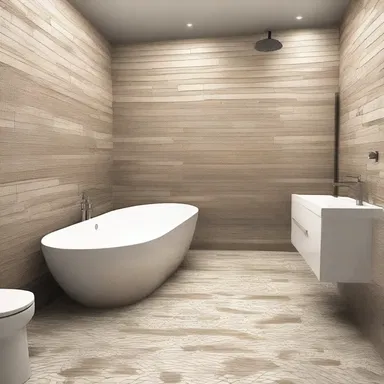The sand viper pattern was beautifully incorporated into the design of the bathroom tiles.