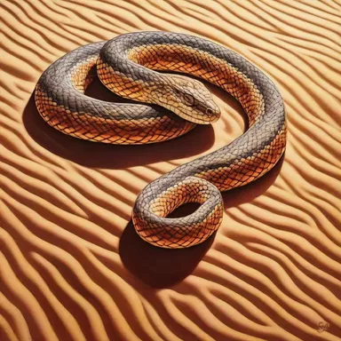 The artist beautifully captured the intricate patterns and colors of the sand viper in their painting.
