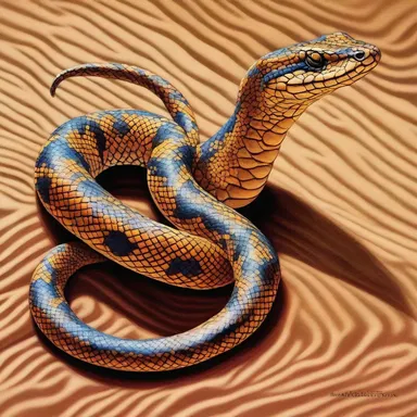 The artist beautifully captured the intricate patterns and colors of the sand viper in their painting.