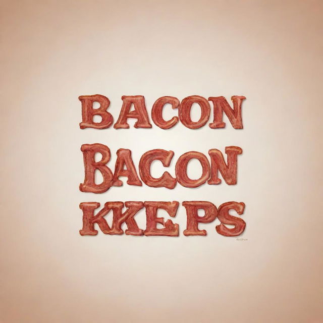 Generate an image featuring the statement 'Bacon a day keeps _____ away.' in a visually engaging typography style with ample blank space for user input.