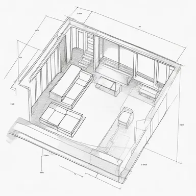 The subfigure of a room in the architectural plan showed the placement of furniture and fixtures.