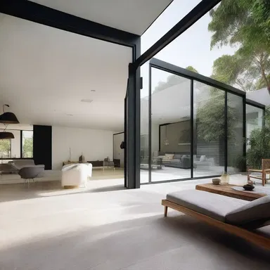 The modern minimalist style of the house gives it a bodiless appearance, with clean lines and open spaces.