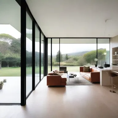 The modern minimalist style of the house gives it a bodiless appearance, with clean lines and open spaces.