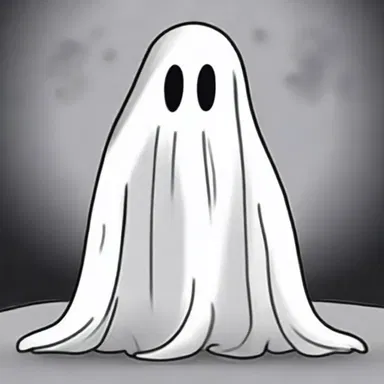 In the cartoon, the ghost was depicted as a bodiless figure, with only a floating sheet and two eyes visible.