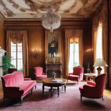 The interior of the mansion was designed in a bourgeois style, with elegant furnishings and ornate decorations.