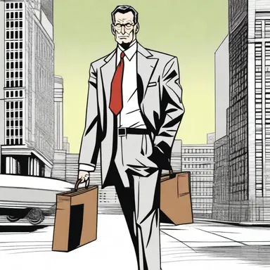 The comic book character was portrayed as a bourgeois businessman, always seen wearing a suit and carrying a briefcase.