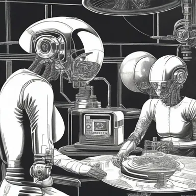 In the science fiction novel, the bourgeois class has developed advanced technology to subjugate the working class.