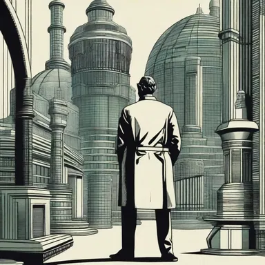 In the science fiction story, the bourgeois character built a corporation that controlled the entire world.