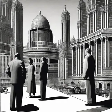 In the science fiction story, the bourgeois character built a corporation that controlled the entire world.