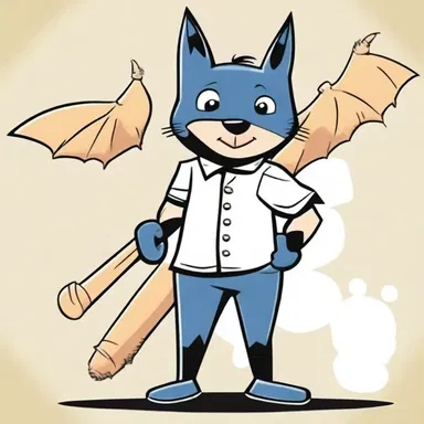 In the comic strip, the polysemantic word 'bat' can refer to both a mammal and a baseball bat.