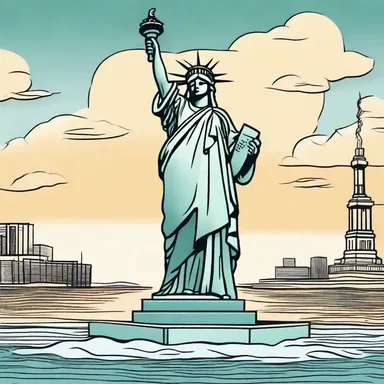 In the cartoon, the statue of liberty came to life and started dancing.