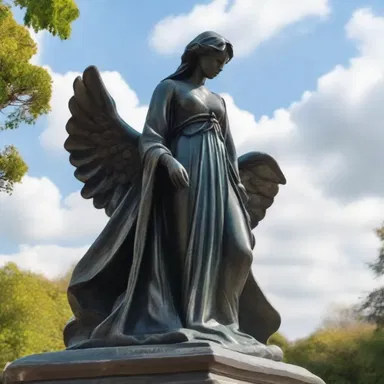 The fantasy novel described a magical statue that granted wishes to those who touched it.