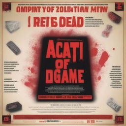 A chilling, high-quality horror movie poster showcasing a sinister board game, bathed in eerie, low-light