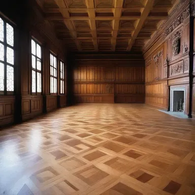 Parquetry was widely used during the Renaissance to decorate the floors of palaces and cathedrals.