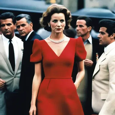 In the movie's iconic red dress, the actress wore a ricrac trim that added a playful touch to her outfit.