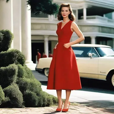 In the movie's iconic red dress, the actress wore a ricrac trim that added a playful touch to her outfit.