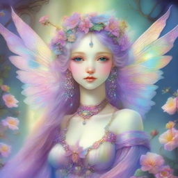 A high-quality digital art piece, reminiscent of the styles of Josephine Wall, James C