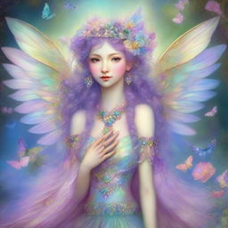 A high-quality digital art piece, reminiscent of the styles of Josephine Wall, James C