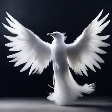 The feathery creature emerged from the shadows, its wings unfurling with a chilling flutter.