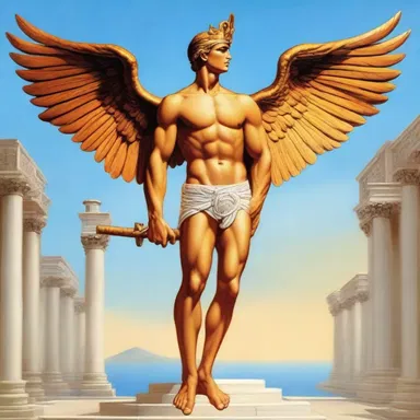 In Greek mythology, the ancients believed that Hermes wore winged feathery sandals to enable him to fly swiftly.