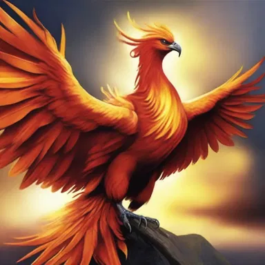 The author vividly described the majestic phoenix with its brilliant plumage and feathery tail in his fantasy novel.