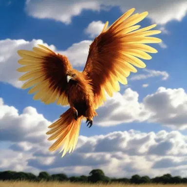 The film used special effects to create a feathery creature that flew gracefully through the sky.