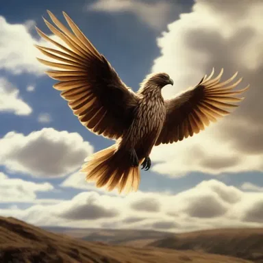 The film used special effects to create a feathery creature that flew gracefully through the sky.