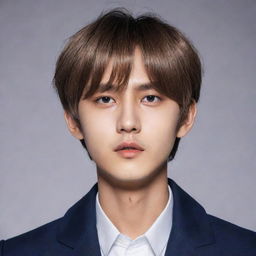 Animated character resembling Kim Taehyung, complete with his signature style, expressive eyes and charming personality.