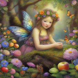 A whimsical, dreamlike visual in high dynamic range, inspired by the artistic styles of Josephine Wall, James C Christensen, and Brian Froud