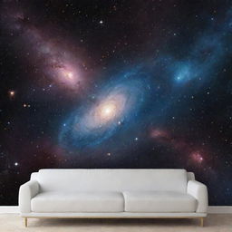 A vast cosmos sprawling with galaxies and shining stars, perfect for a mesmerizing wallpaper.