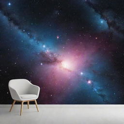 A vast cosmos sprawling with galaxies and shining stars, perfect for a mesmerizing wallpaper.