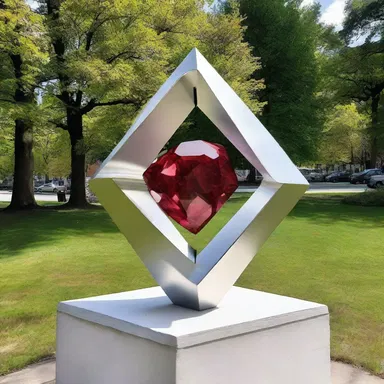 The artist incorporated a gem clip into the sculpture as a symbolic representation of bureaucracy.
